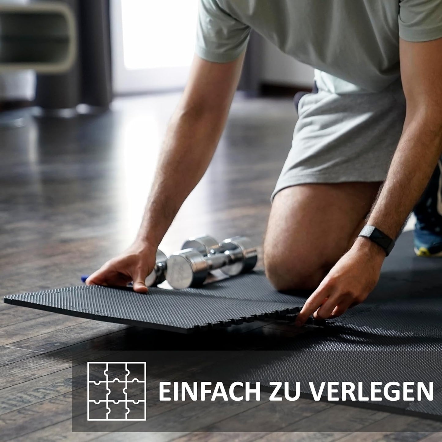 Bodenschutzmatte Fitness, 60 Stück, Schwarz, 60 Matten
