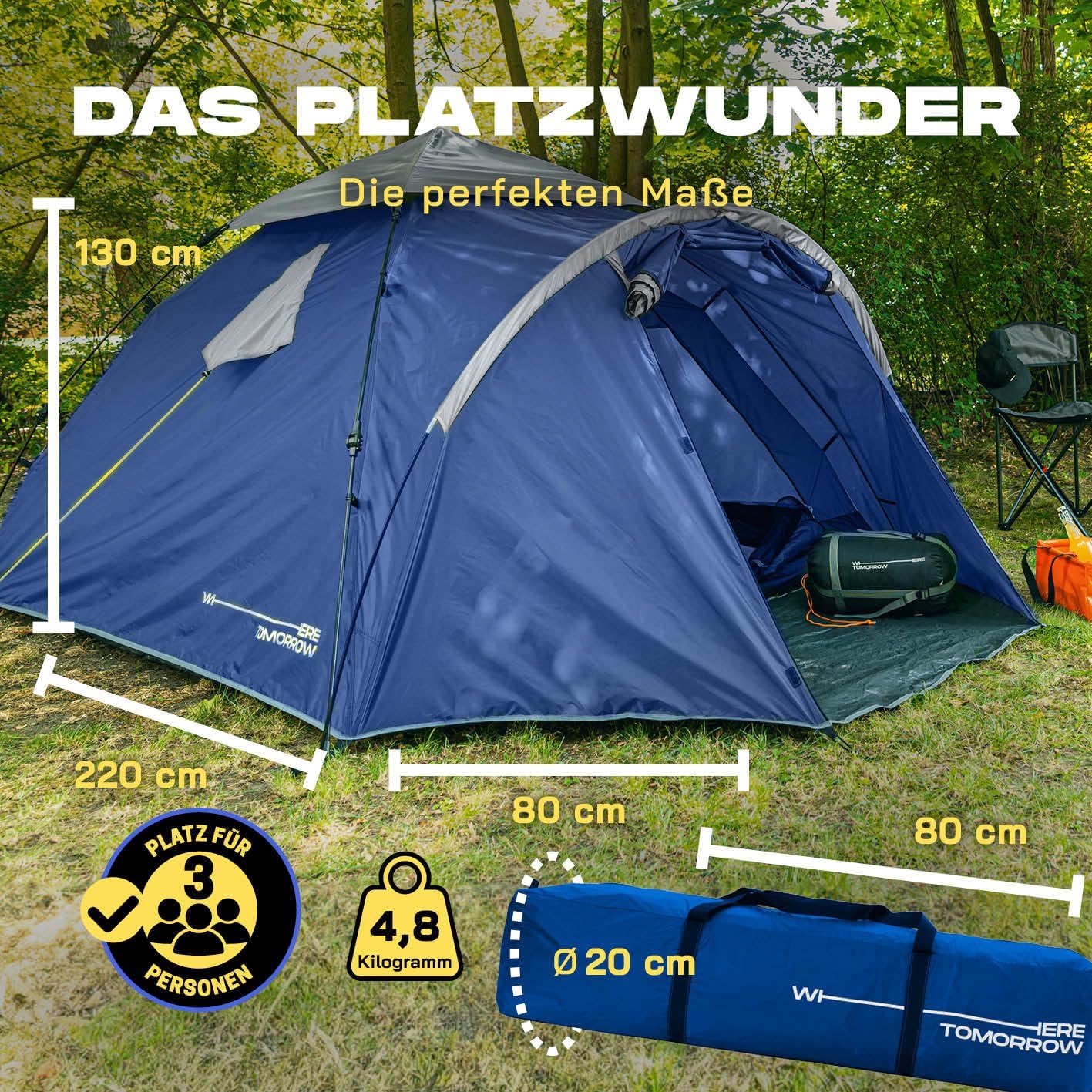 Pop-up-Familienzelt, Blau