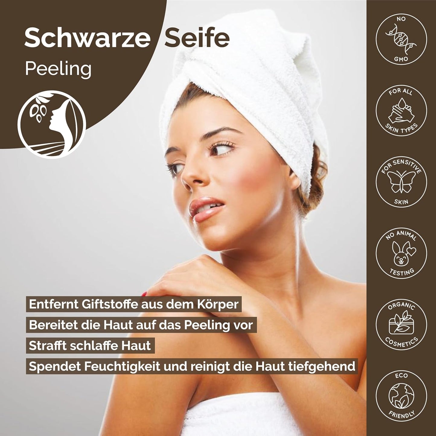 Peeling-Reiniger Schwarze Seife mit Arganöl (250 g), mit Arganöl 250 g (1er Pack)