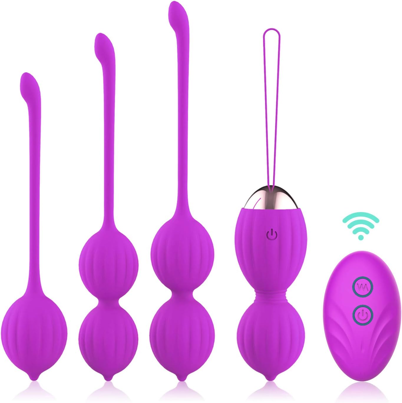Beckenbodentrainer mit Vibrationsmodi und Fernbedienung, Lila