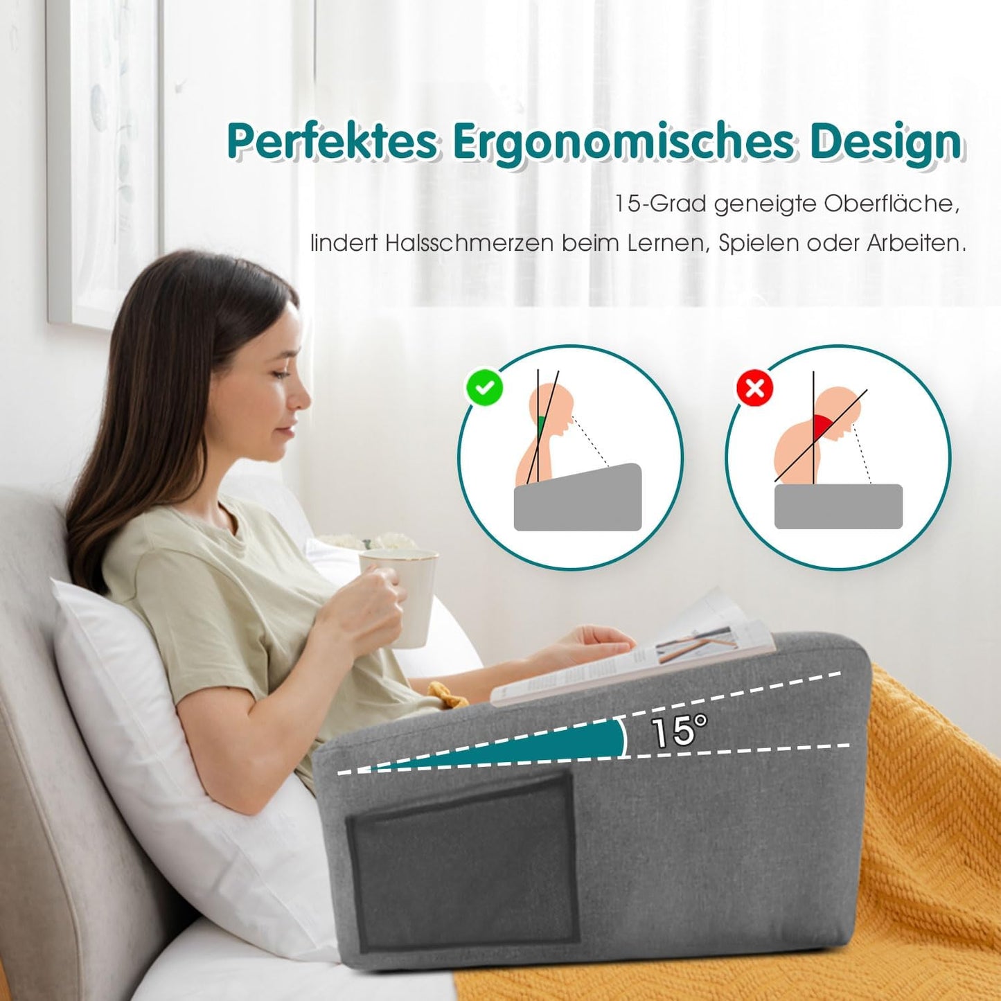 Aufblasbarer Gaming-Kissentisch für Bett & Sofa