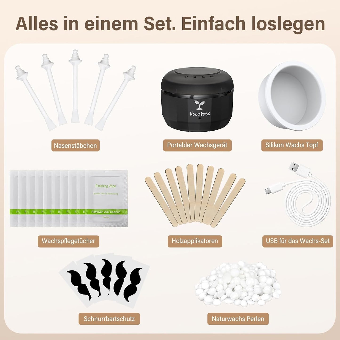 Nasenhaarentferner Waxing Kit mit Zubehör