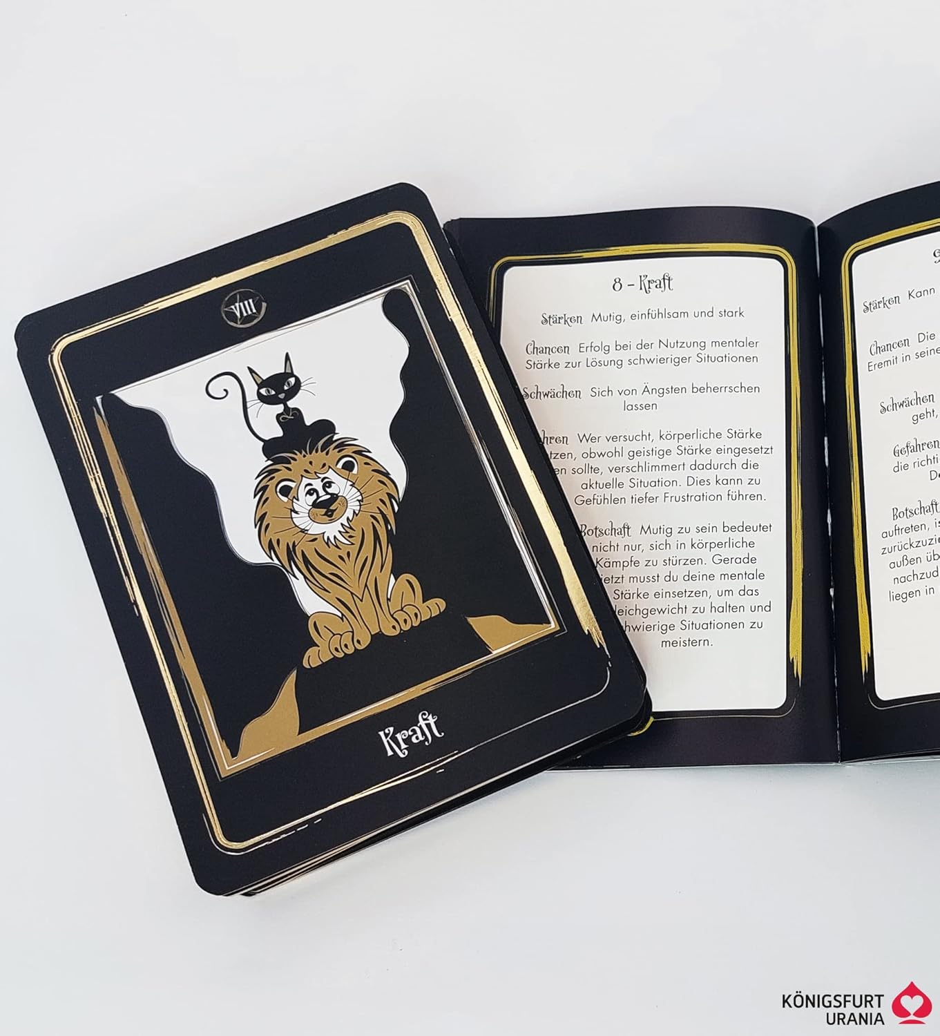 Golden Black Cat Tarot - Hochwertige Stülpdeckelschachtel mit Goldfolie, Gebundenes Buch