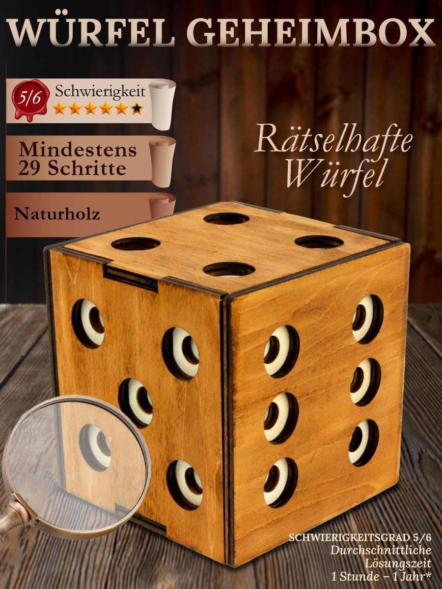 Würfel Geheimbox Leonardo da Vinci Kollektion 5/6 Schwierigkeit