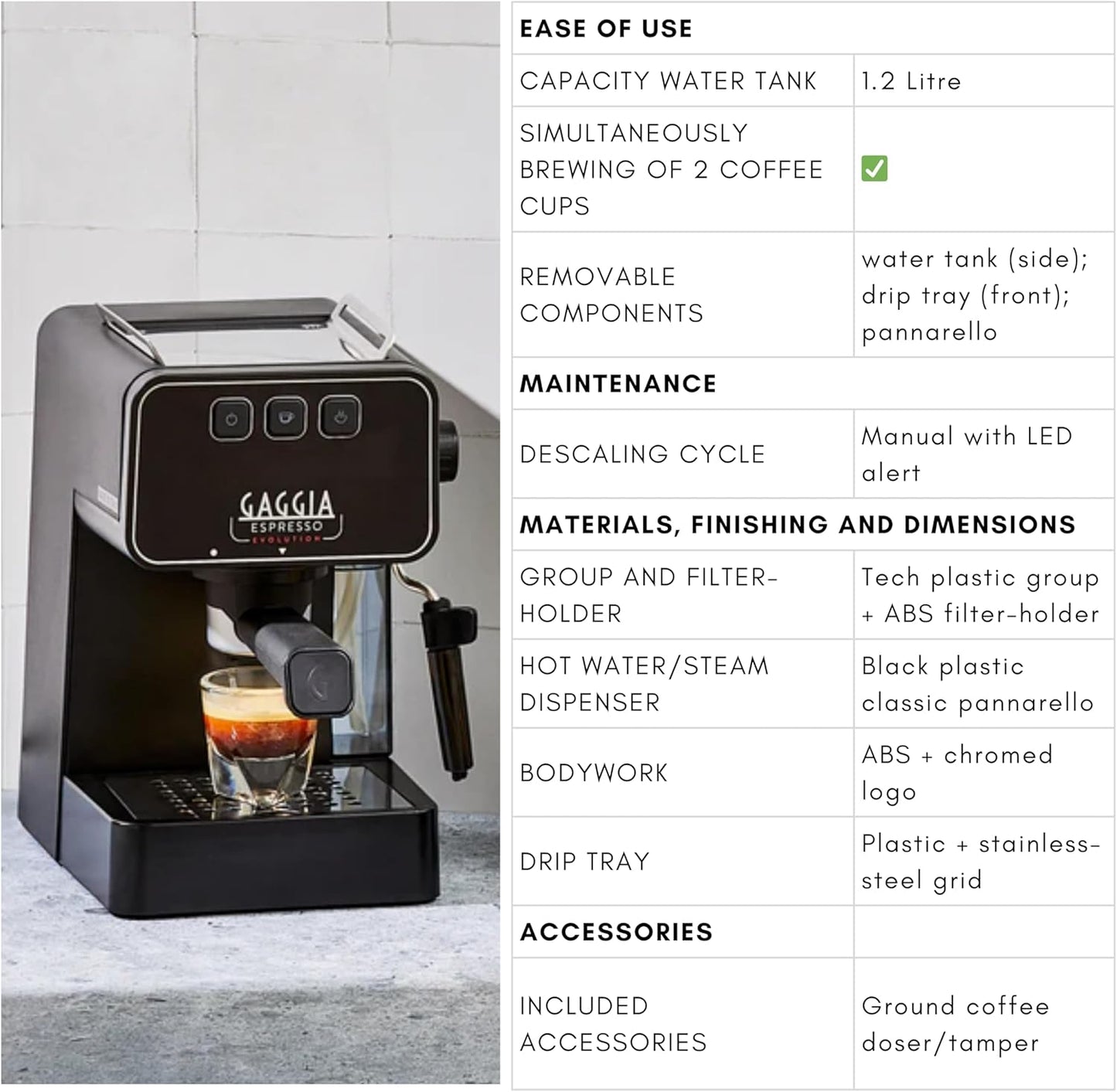 Espressomaschine mit PID Kesseltemperaturregler, Espresso Evolution Schwarz