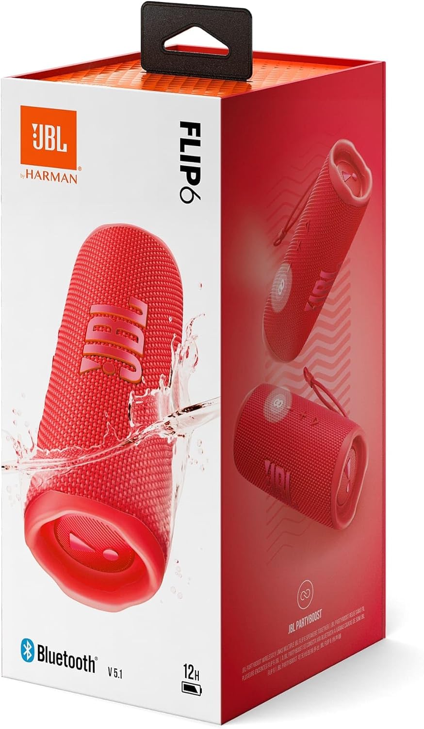 Flip 6 - Tragbarer Bluetooth-Lautsprecher, Rot