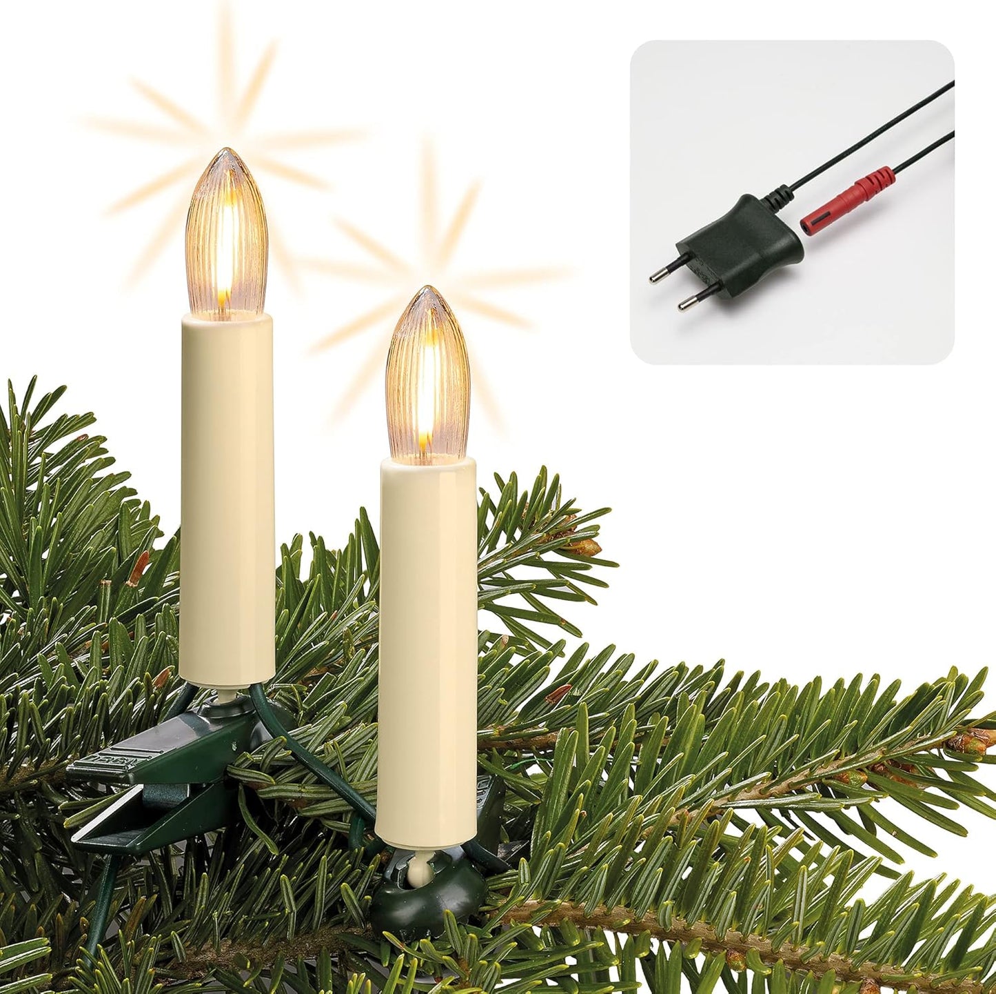 Weihnachtsbaumbeleuchtung, 20 LED-Filament / 13,3m beleuchtet