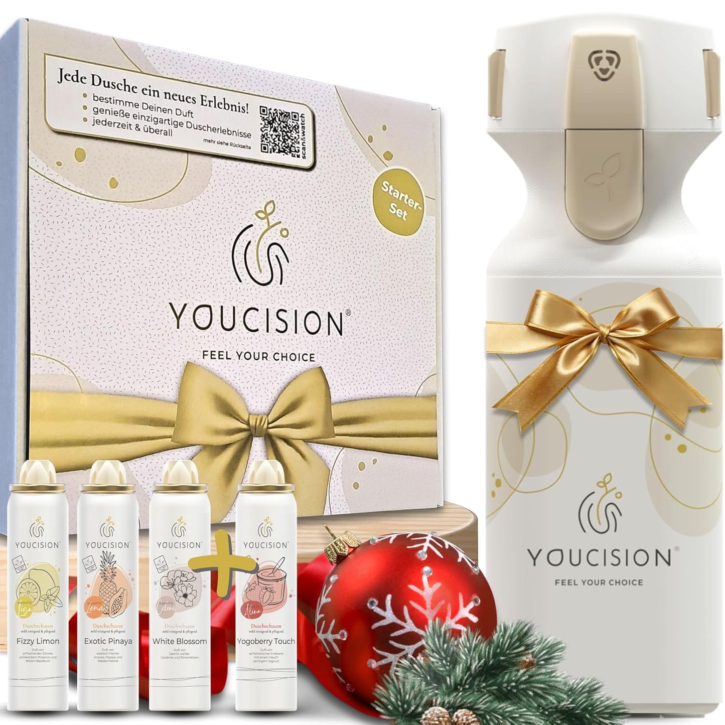 3-in-1 Duschschaum Spender Starter-Set, nachfüllbar, Duftreise Starter-Set 1 stück (1er Pack)