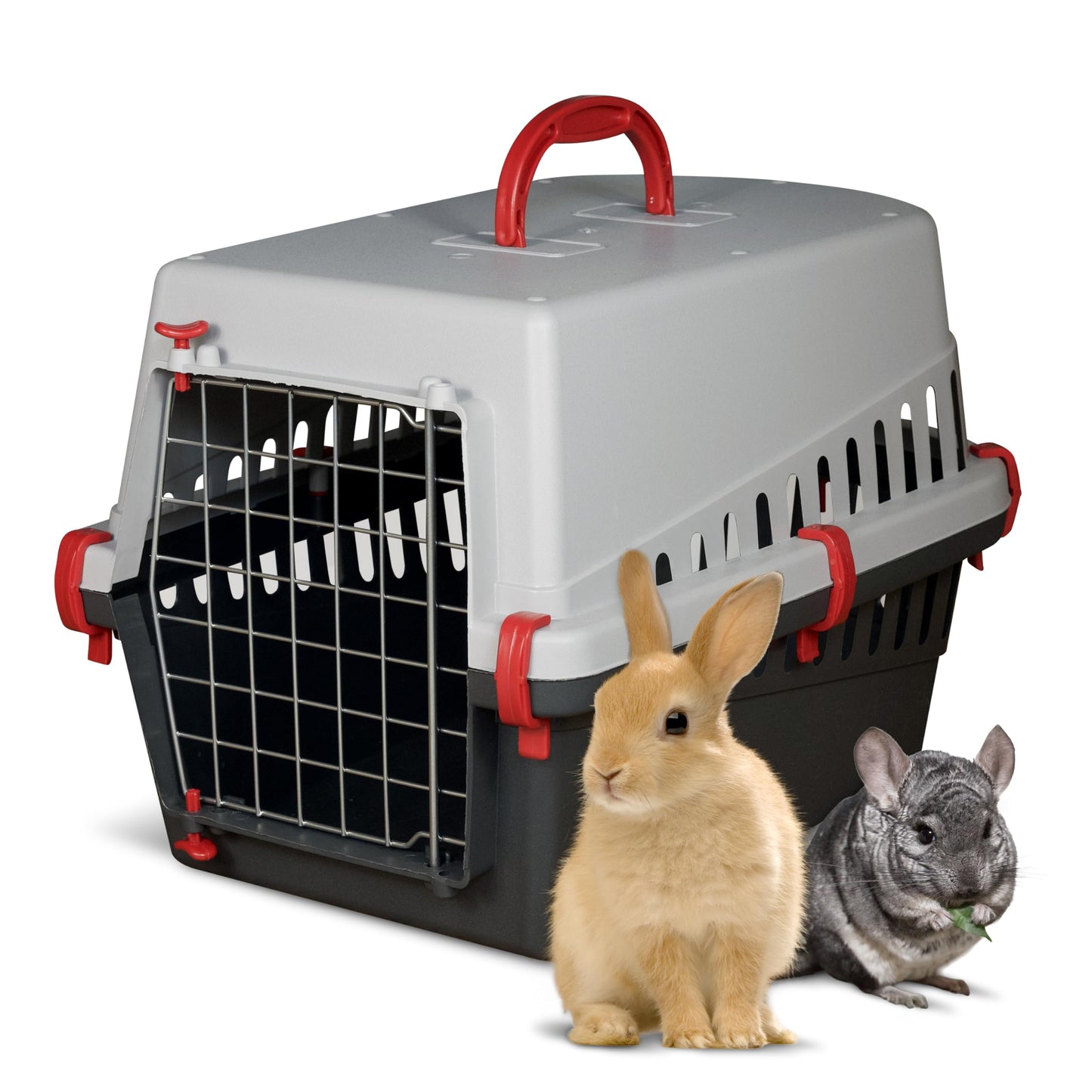 Transportbox für Kleintiere mit Metalltür, Red 50 x 33 x 32 h