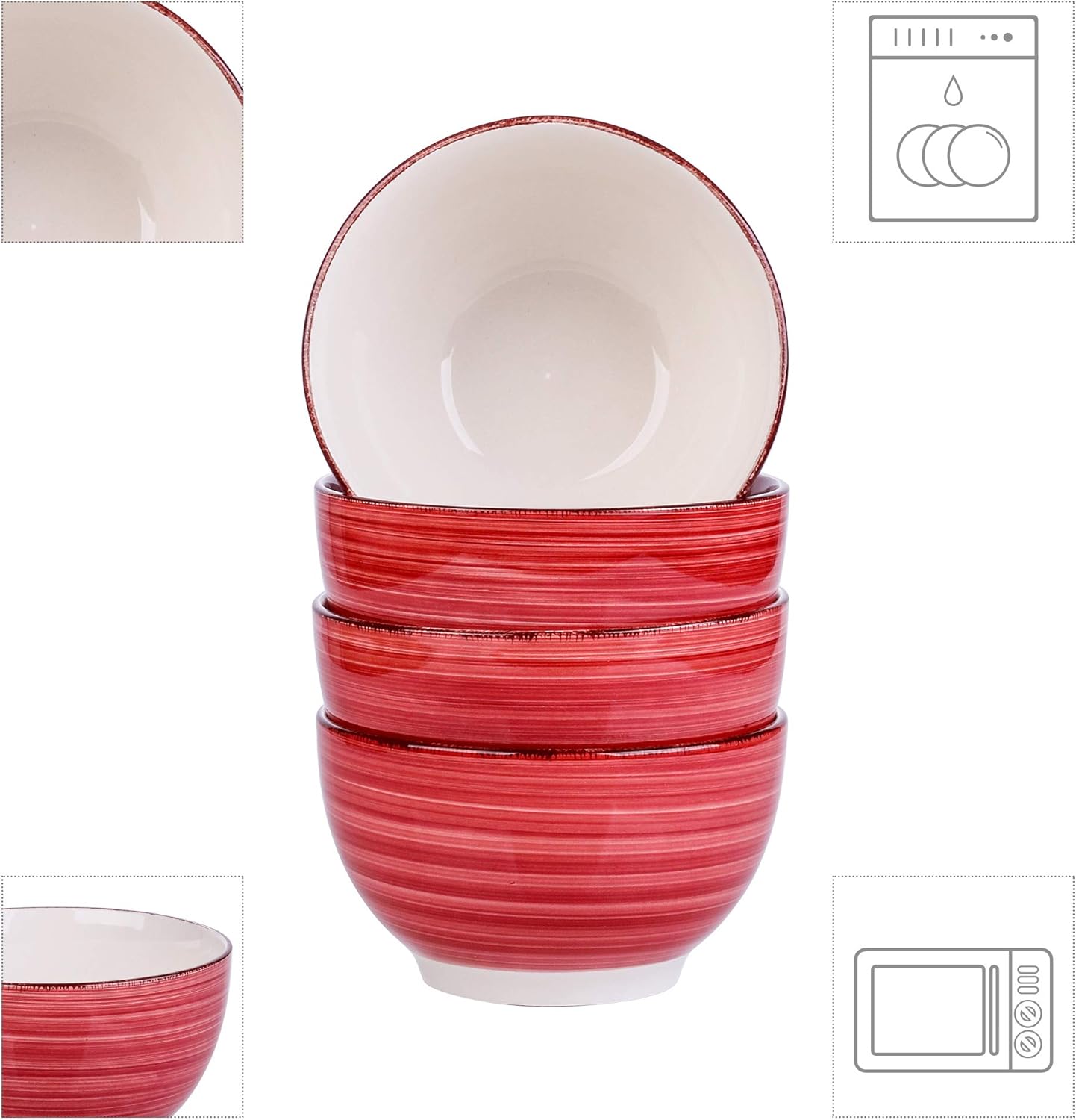 Müslischalen Set, 4 piece bowl Rot