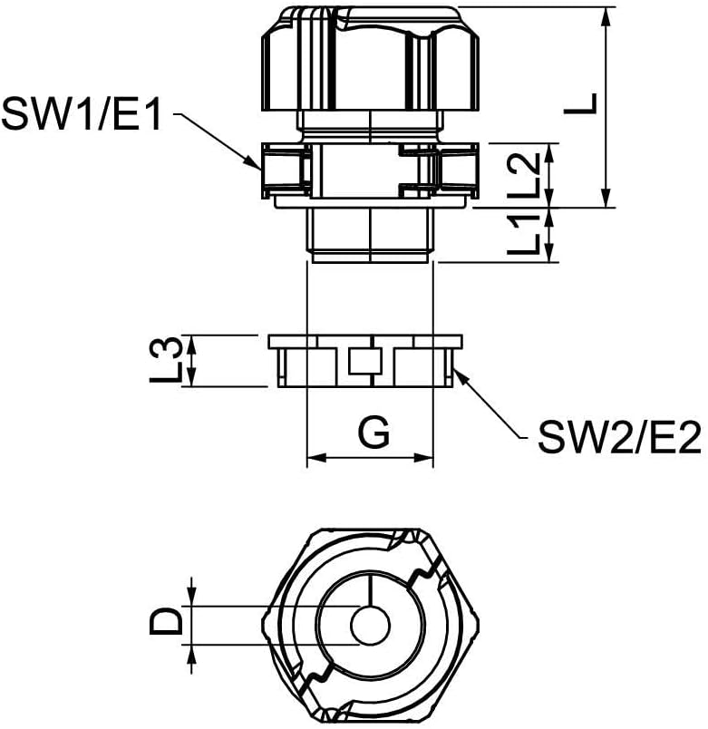 Teilbare Kabelverschraubung V-TEC TB20 06-08