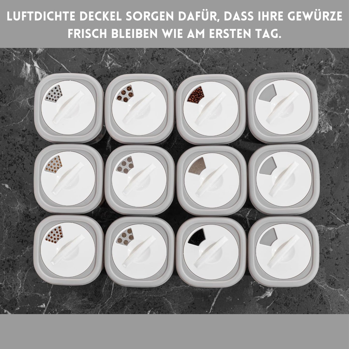 12er Set Gewürzboxen, Transparente
