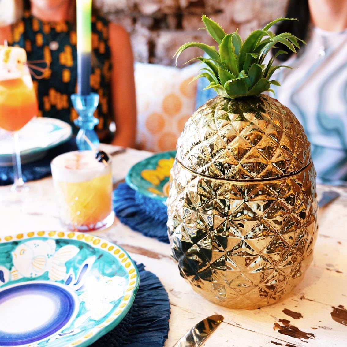 Goldener Ananas-Eiswürfelbehälter, Mehrfarbig