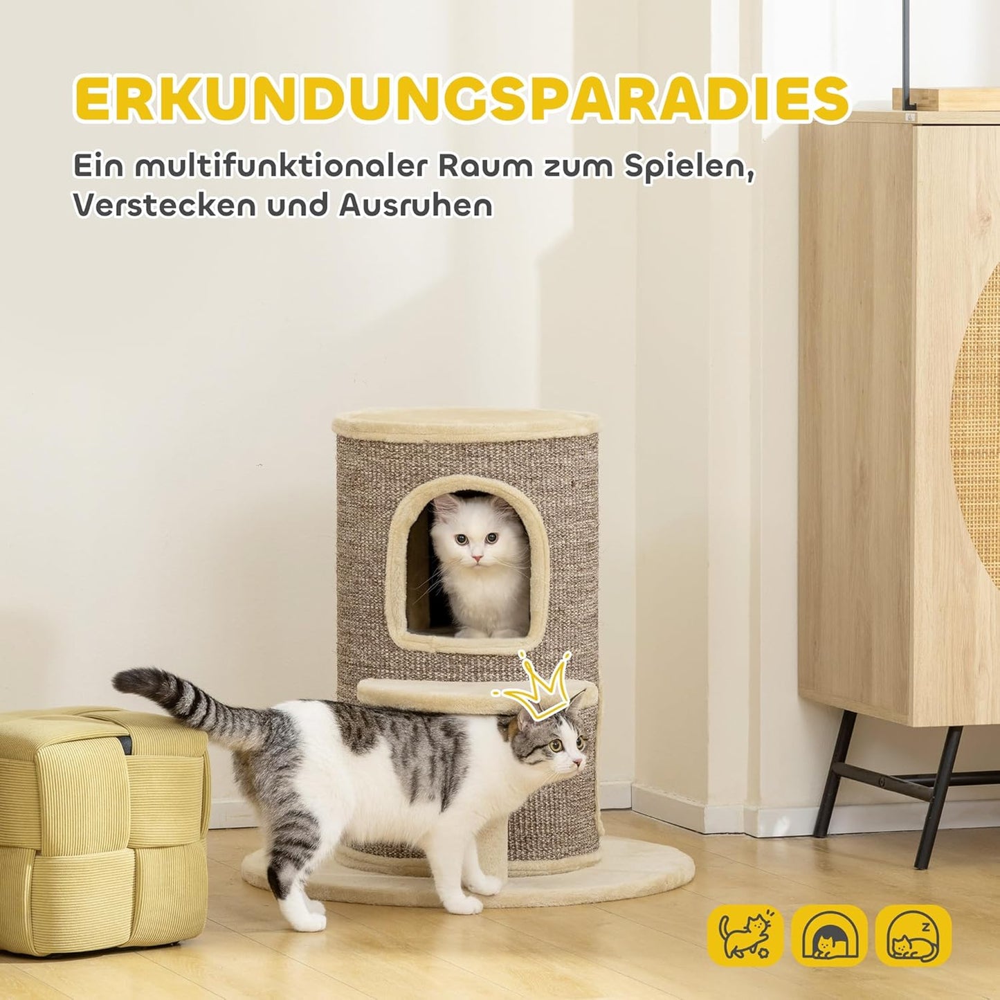 Kratztonne mit Höhlen & Sprungplattform