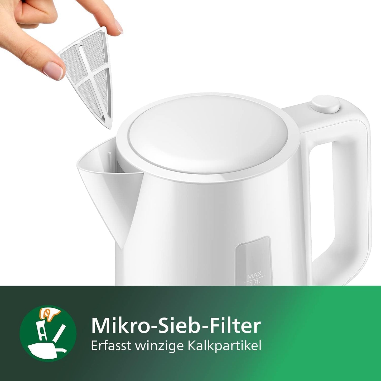 Wasserkocher 1.7 L mit Kontrollanzeige, HD9318/00, White