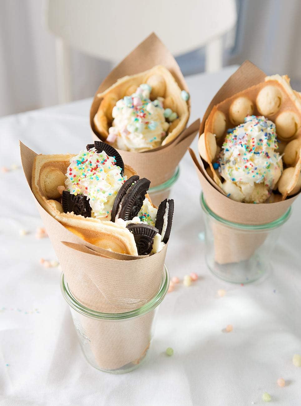 Bubble Waffeleisen, Weiss