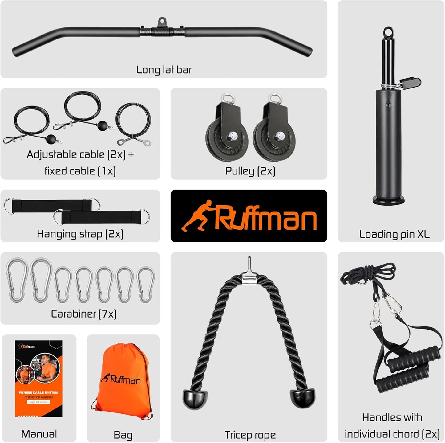 Kabelzug Unterarmtrainer für Zuhause, Extra Large