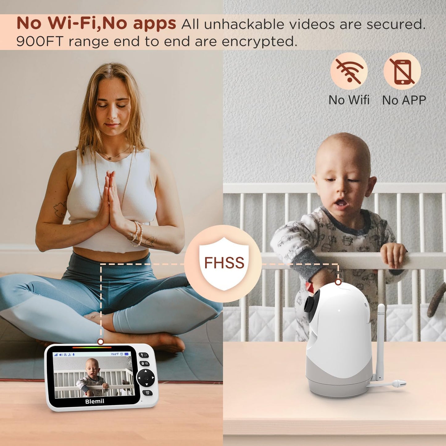 Babyphone mit Kamera und 5" Bildschirm BL9052, BL9052