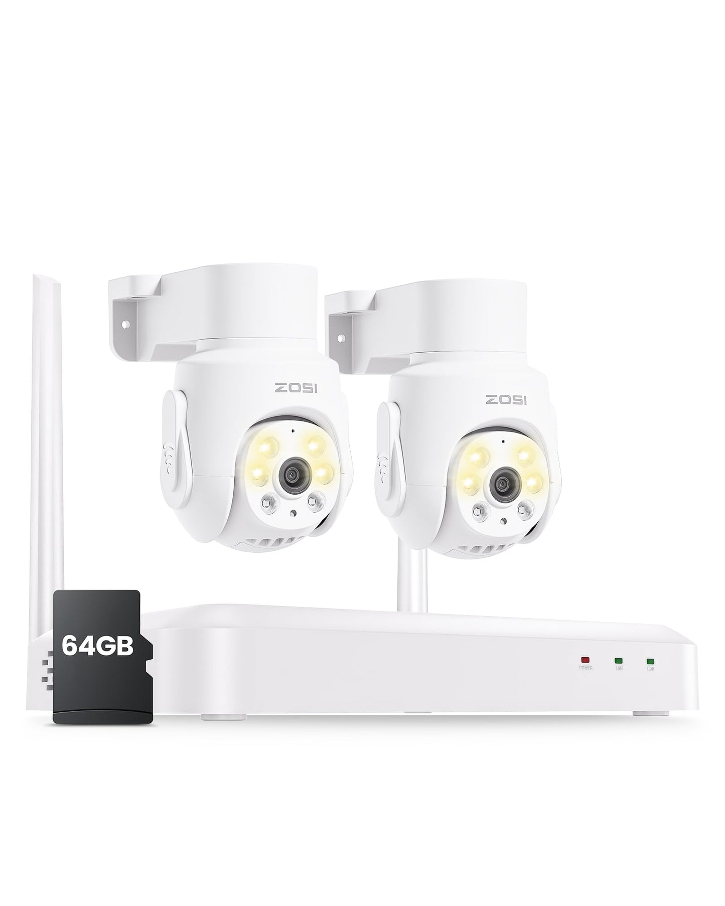 C280 Überwachungskamera-Set mit PTZ, 2x 5MP Dome Weiss