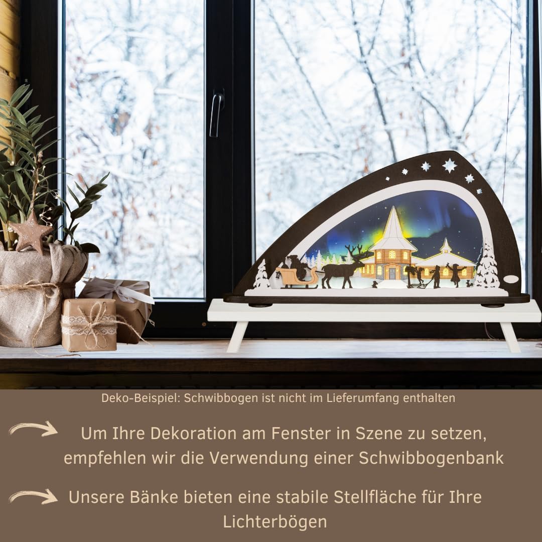 Schwibbogenfensterbank, Weiss Breite: 7.5 cm - Höhe: 11 cm - Länge: 70 cm