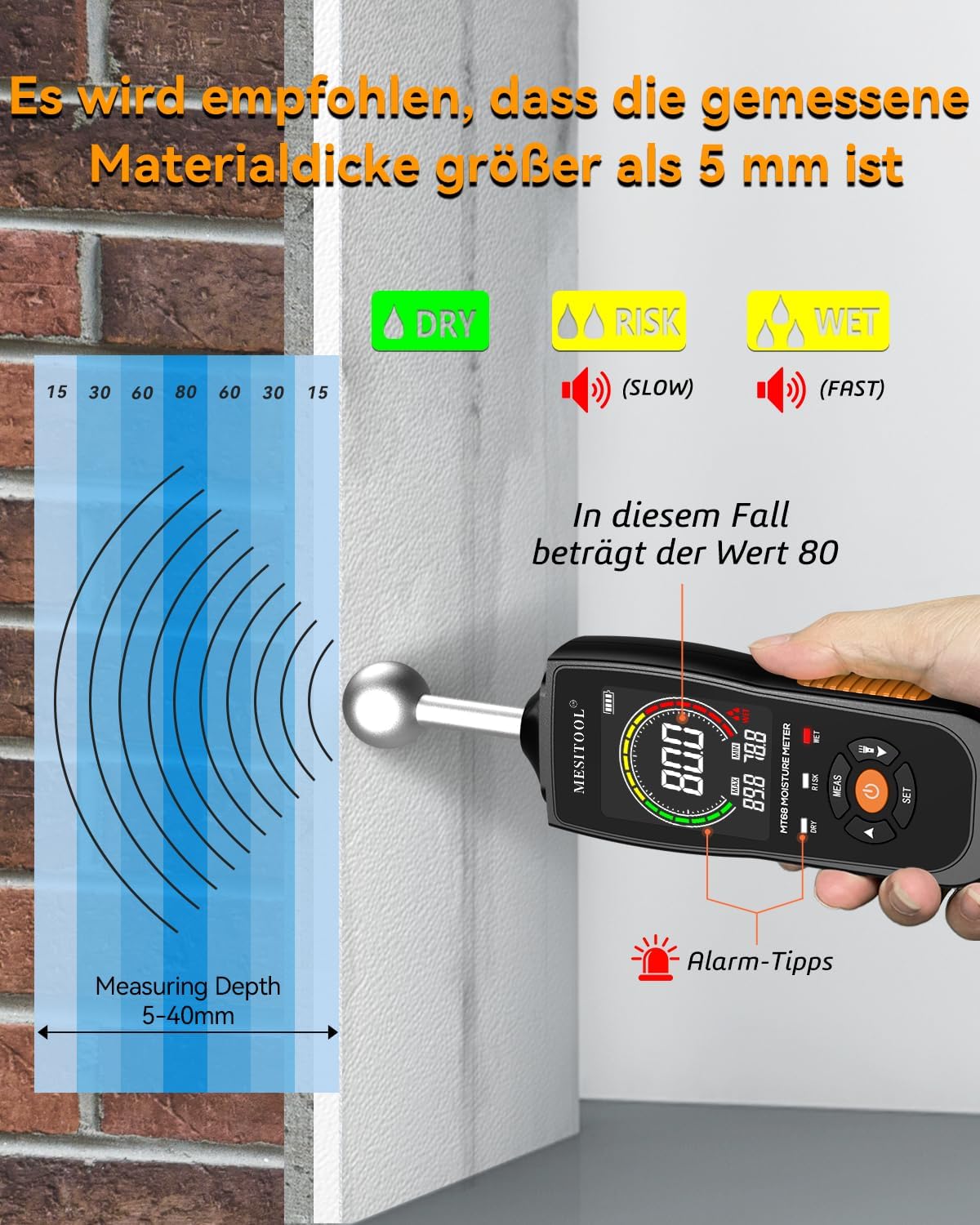 Holzfeuchtemessgerät MT68, MT68