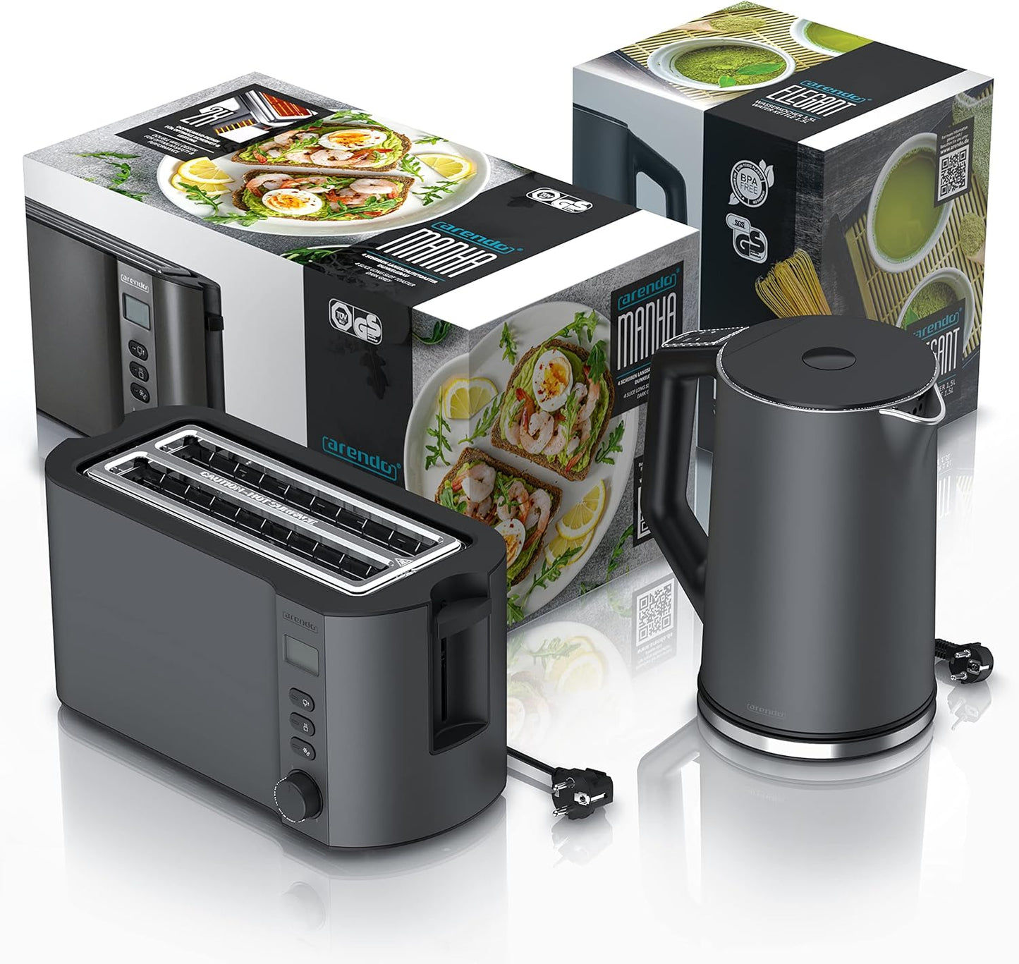 Wasserkocher- und Toaster-Set, A: Cool Grey