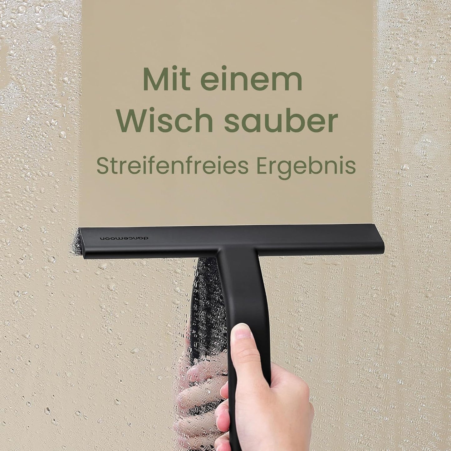 JustHang Duschabzieher, Schwarz