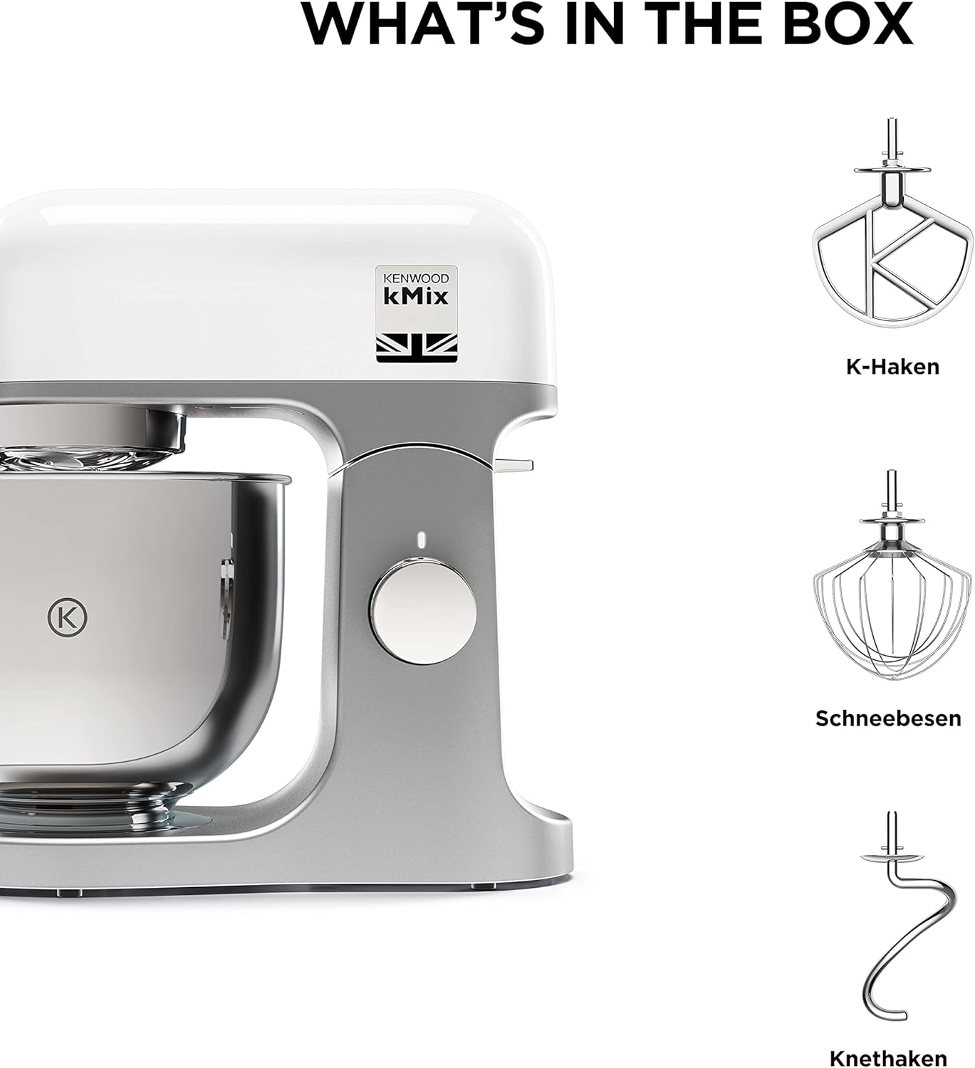 Küchenmaschine mit Edelstahl-Schüssel, Standard size Weiss