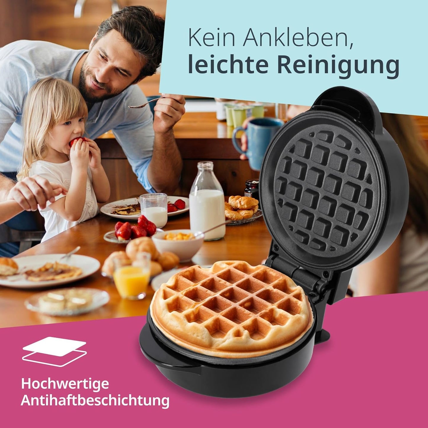 Rundes Mini-Waffeleisen, Runde Form