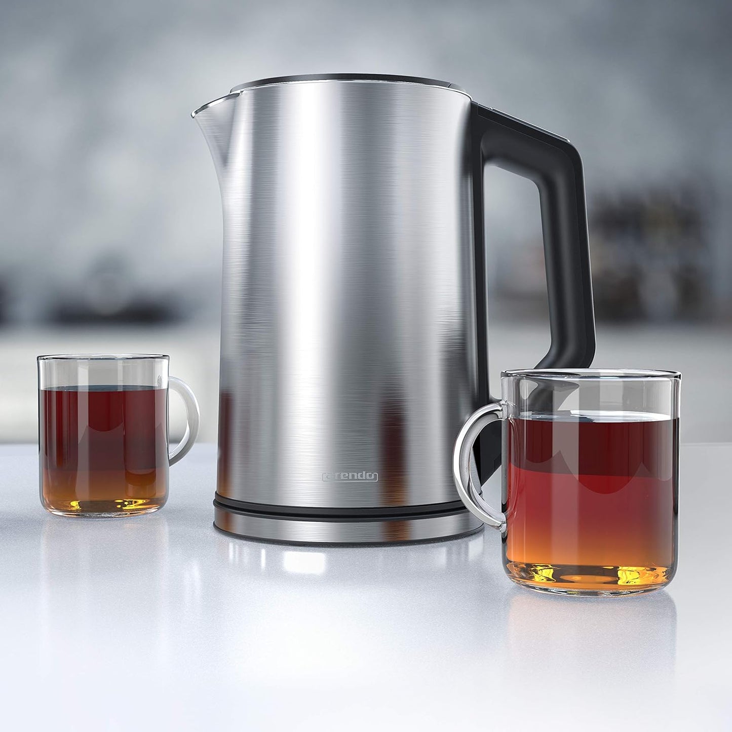 Wasserkocher mit Temperatureinstellung, A: Silber