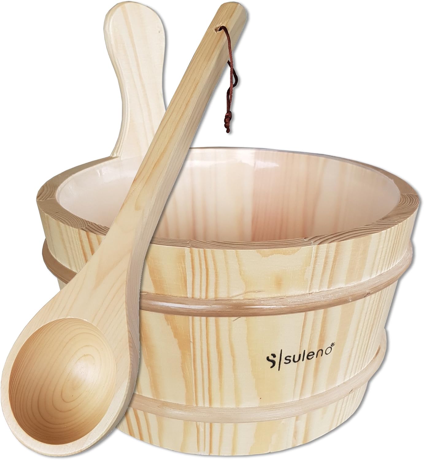 3-teiliges Sauna Set mit Saunakübel, Kunststoffeinsatz & Aufgusskelle