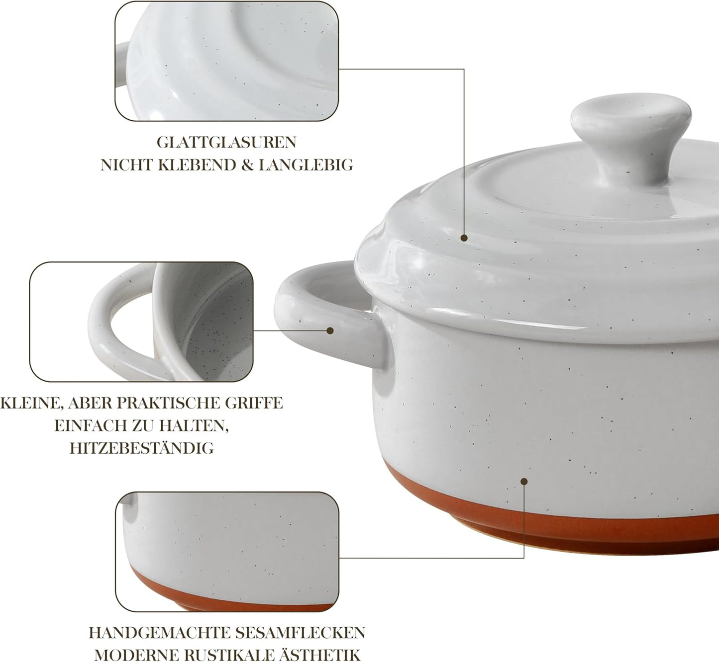 Mini Cocotte Auflaufform-Set, grau