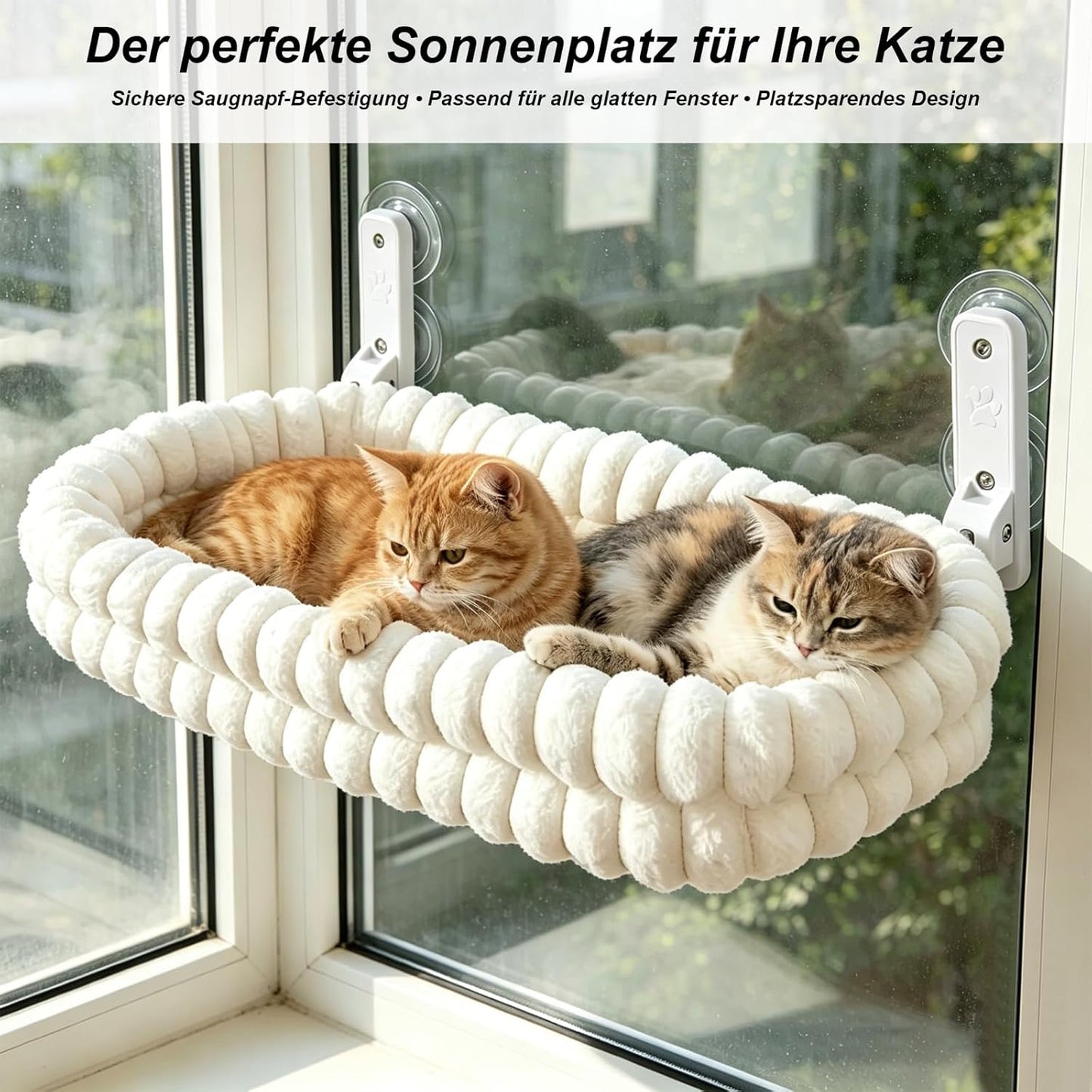 Fensterliege mit Saugnäpfen, Weiss