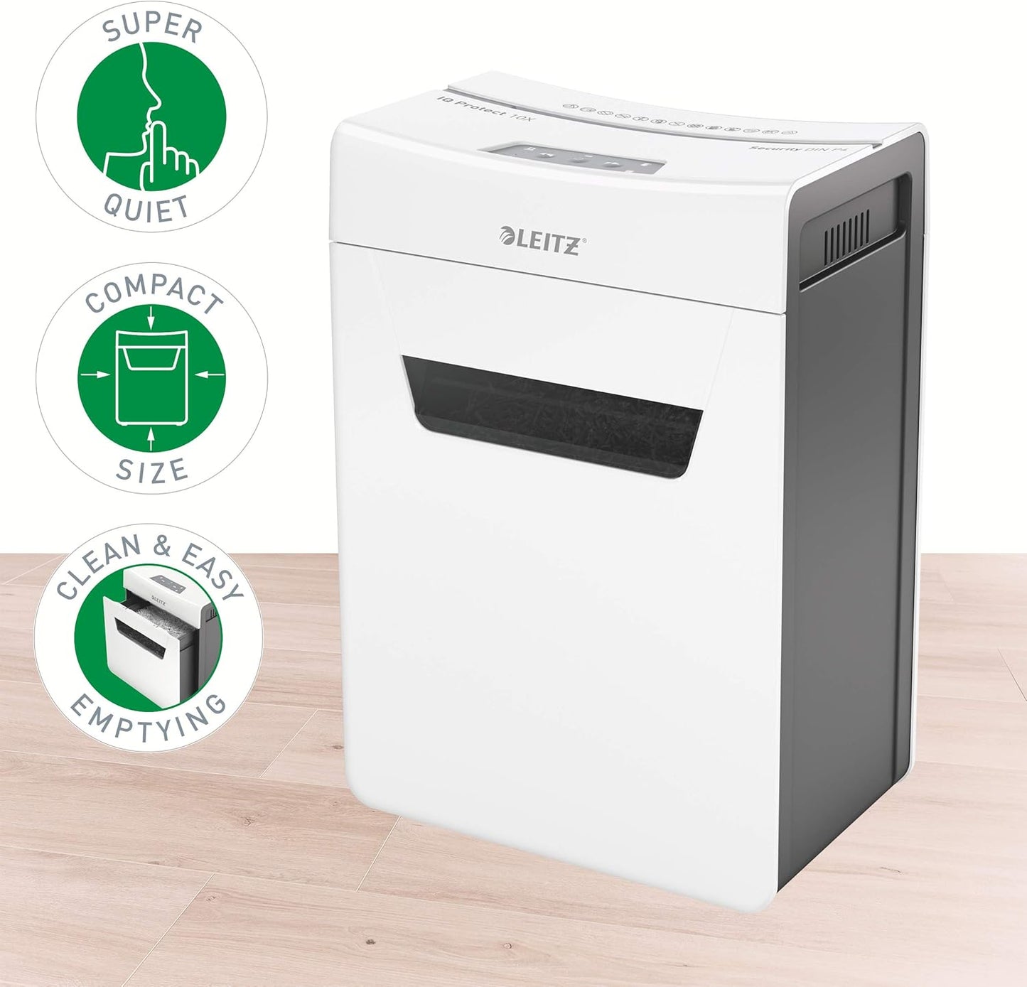 IQ Premium 10X Aktenvernichter, 10 Blatt Partikelschnitt