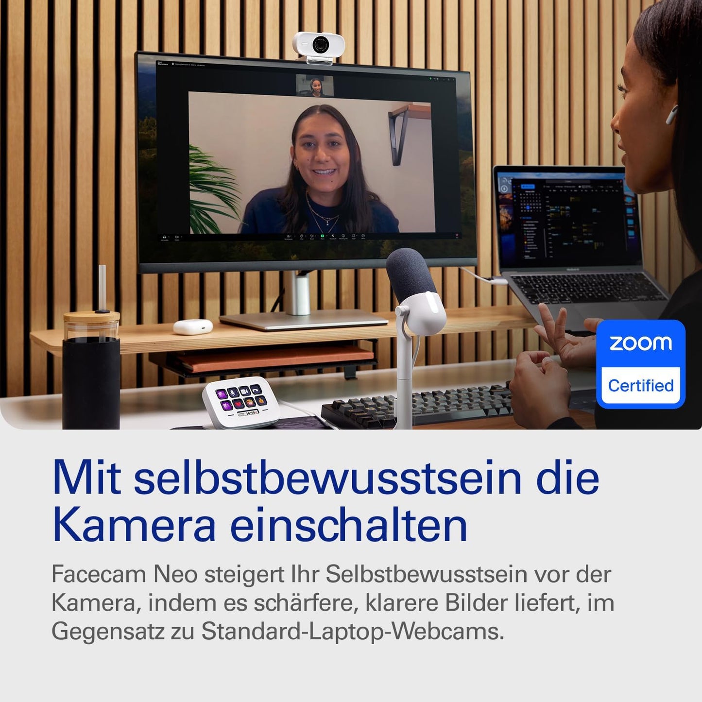Facecam Neo Full HD-Webcam mit Sichtschutzkappe, Lichtkorrektur, Facecam Neo
