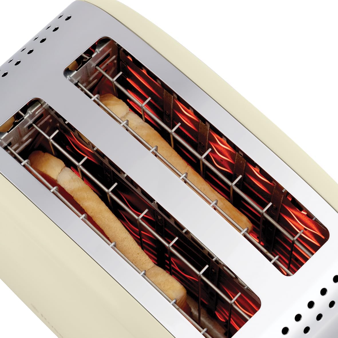 Toaster 26551-56 mit Brötchenaufsatz und Auftaufunktion, Creme