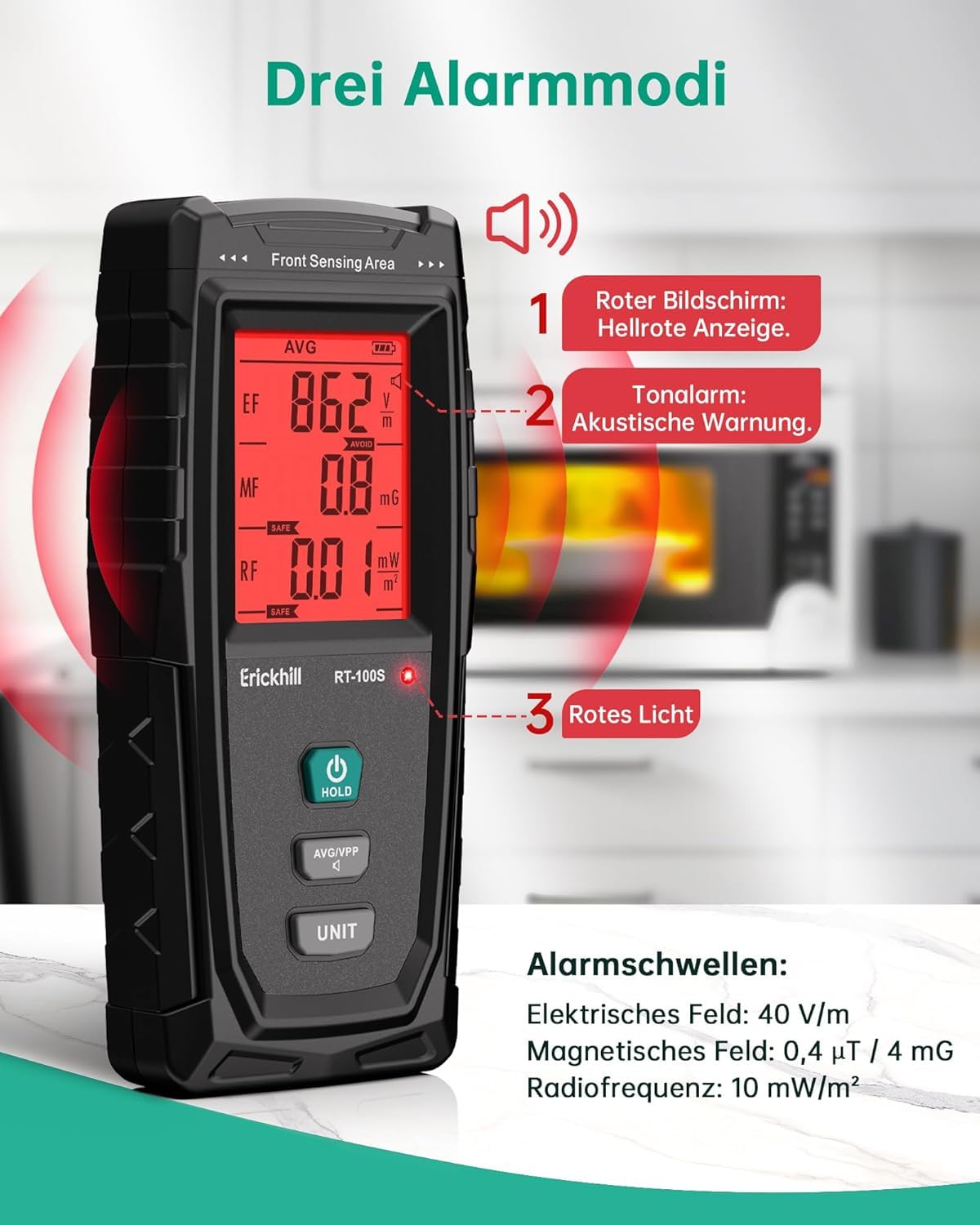 EMF-Messgeraet RT-100S, RF/MF/EF Messgerät Basisversion