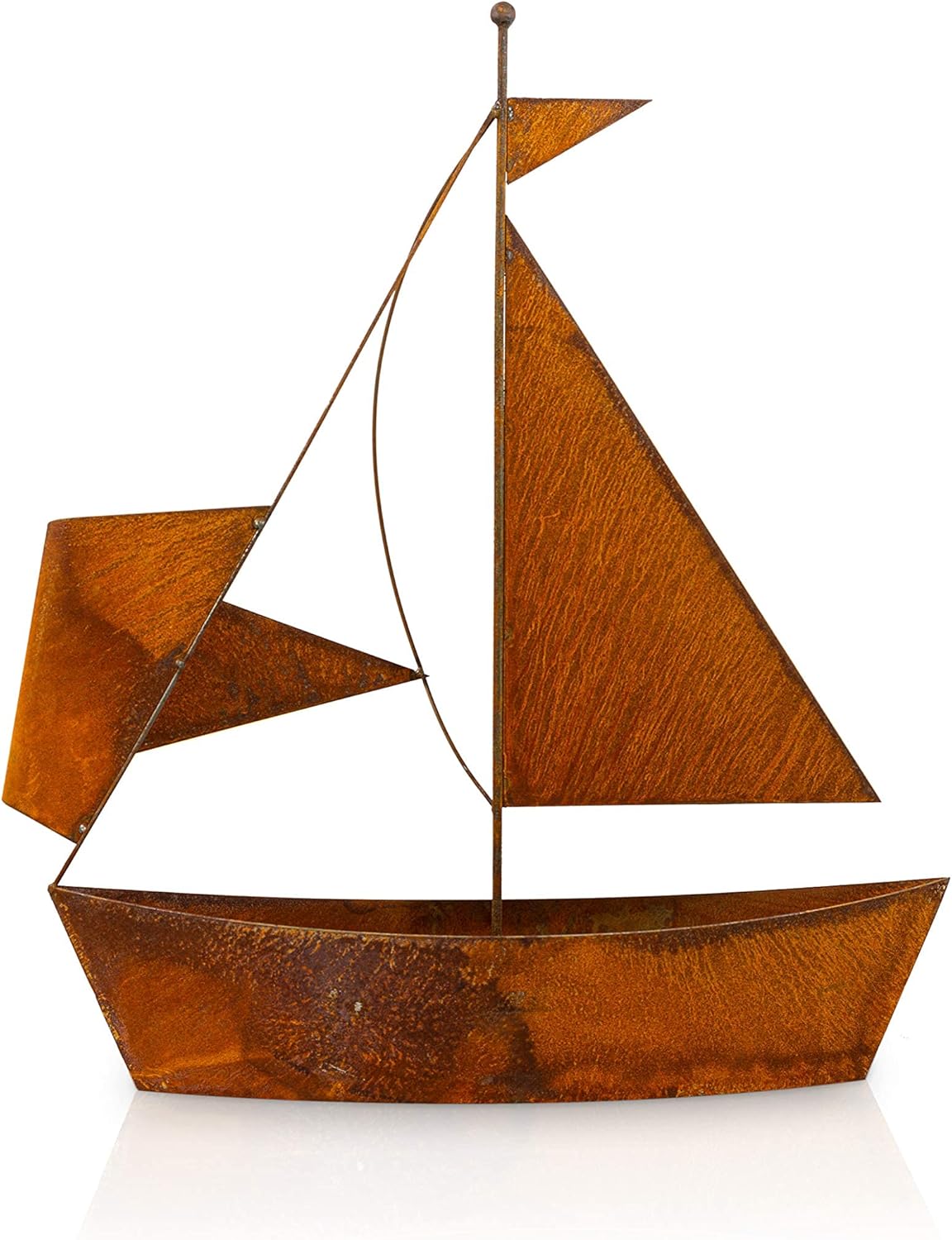 Gartendeko Segelschiff in Rostoptik zum Bepflanzen