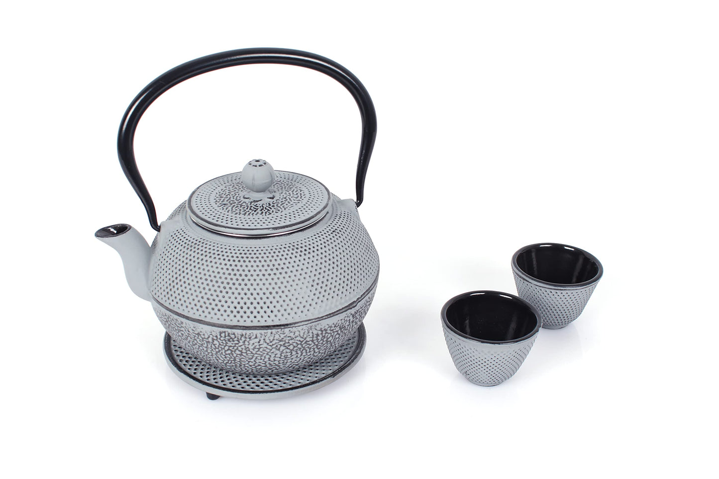 Teeservice mit Tasse, Sieb und Untersetzer, 1,1 L Grau