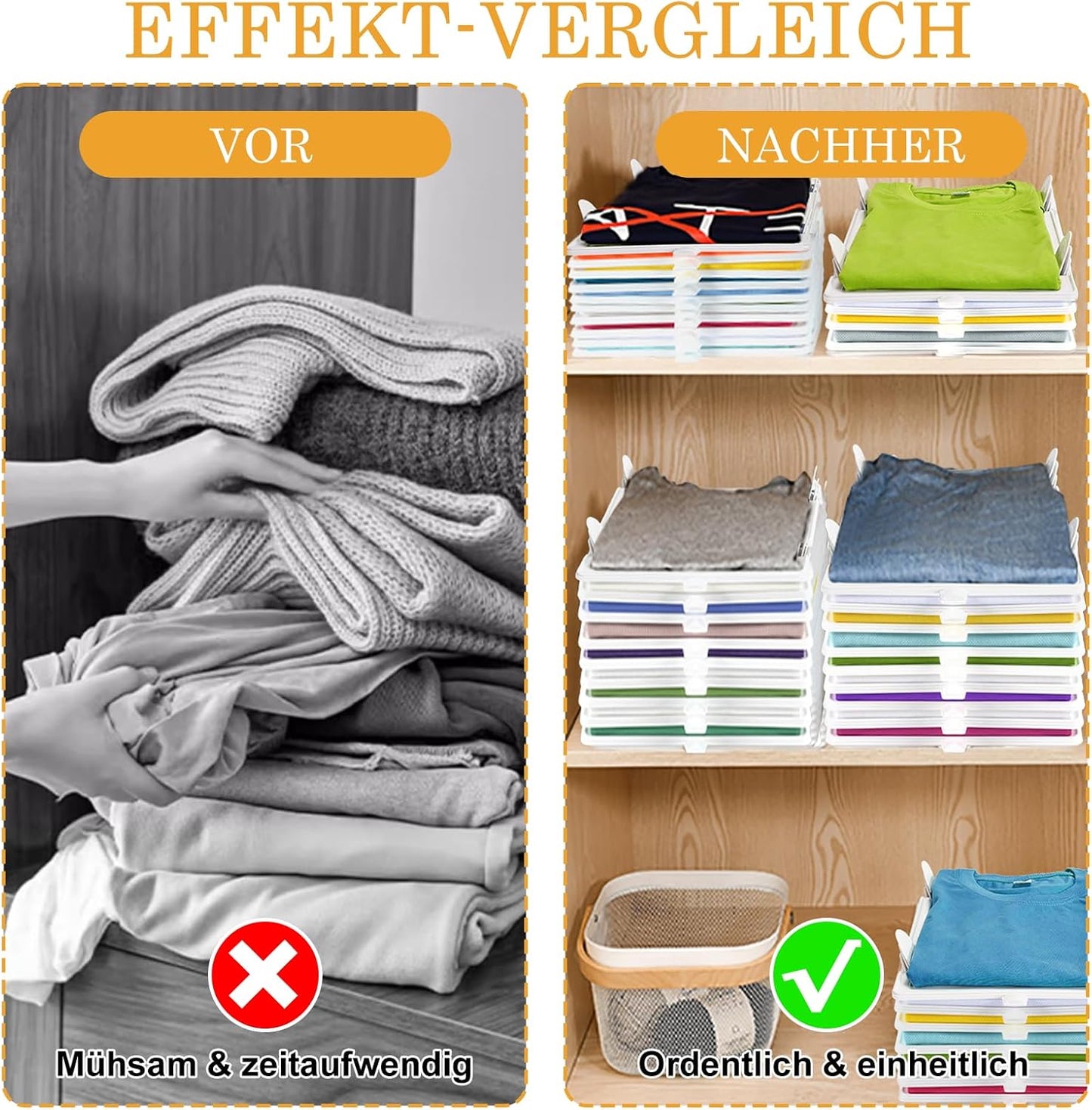 T-Shirt Organizer Stapelsystem (20 Stück), 20 Stück