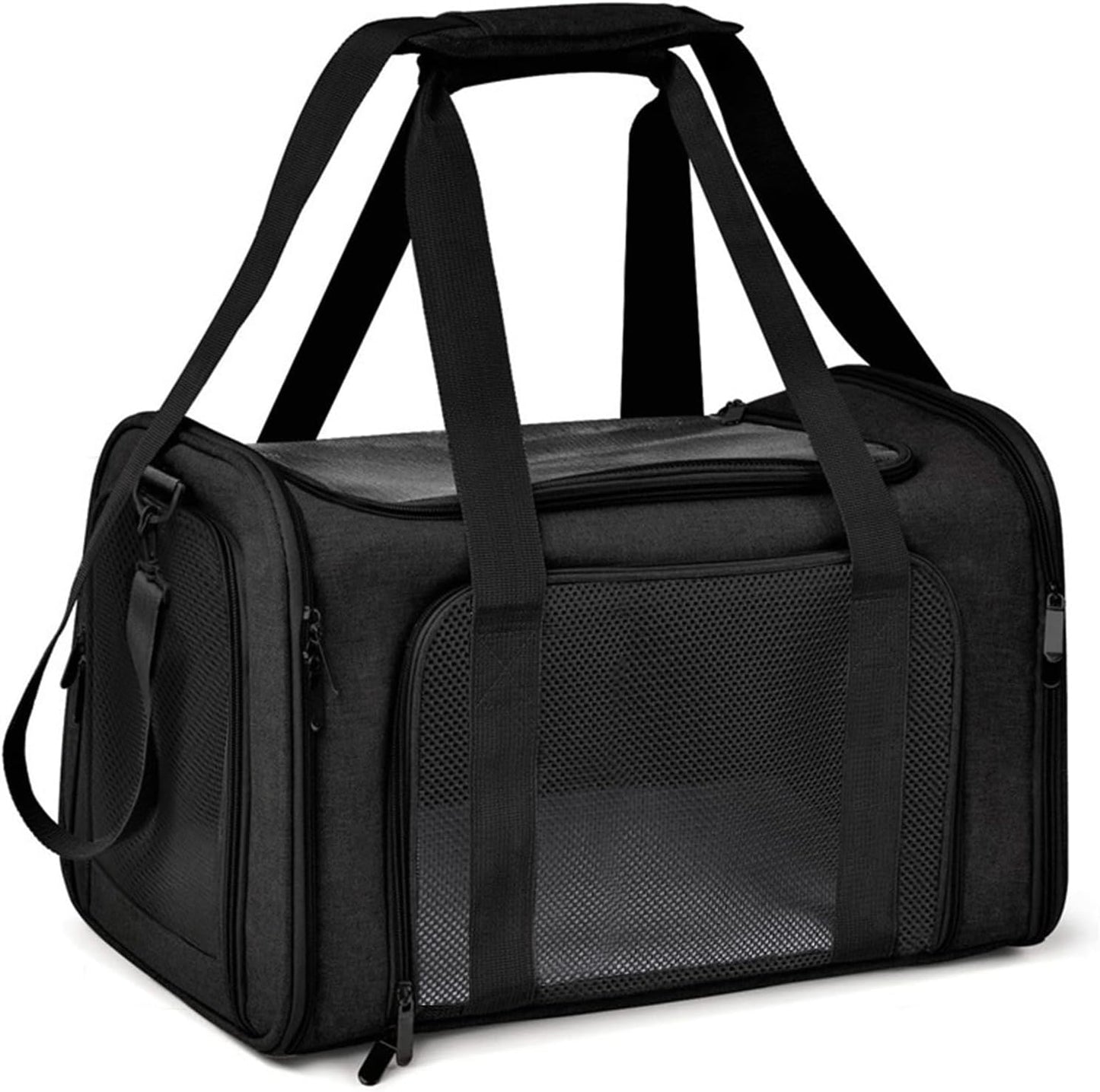 Faltbare Tiertransporttasche, 50 x 34 x 34cm, Schwarz