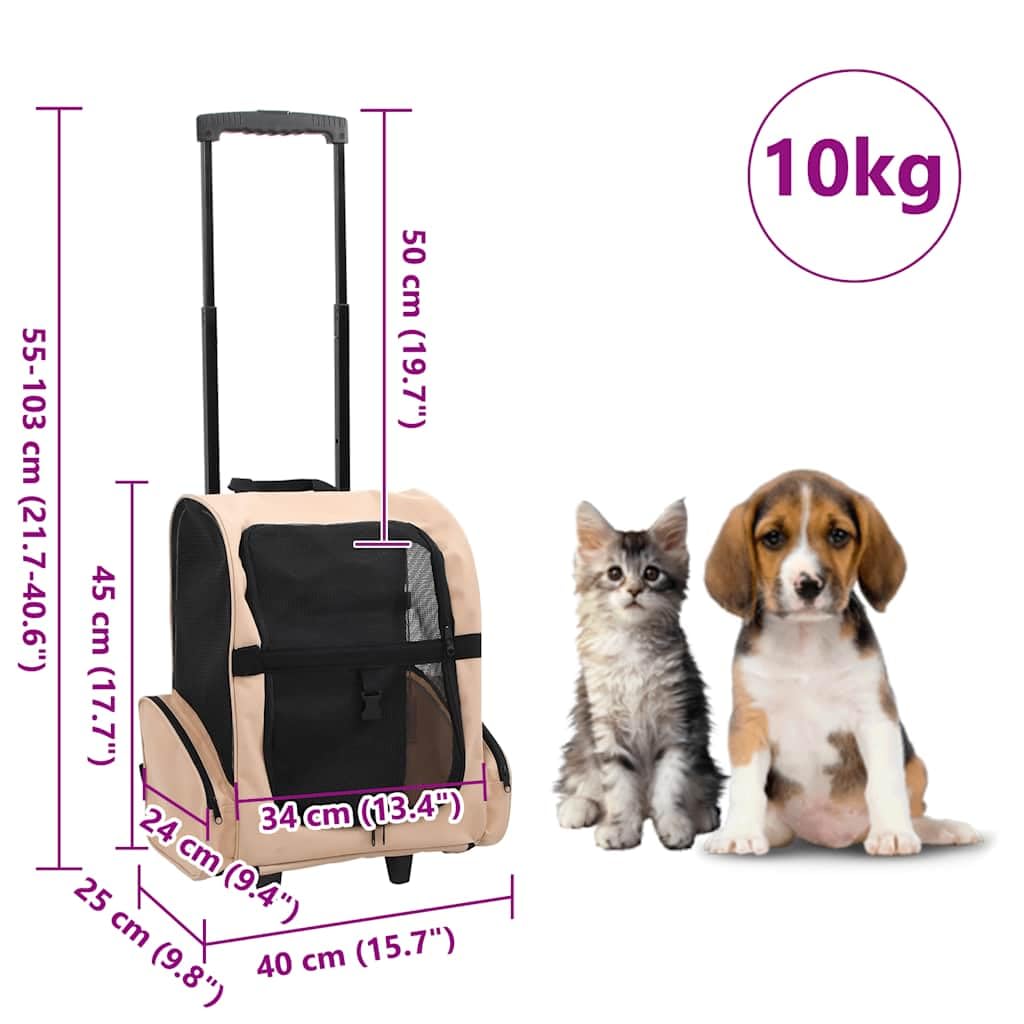 Faltbarer 3in1 Hundetrolley Amélie, Beige