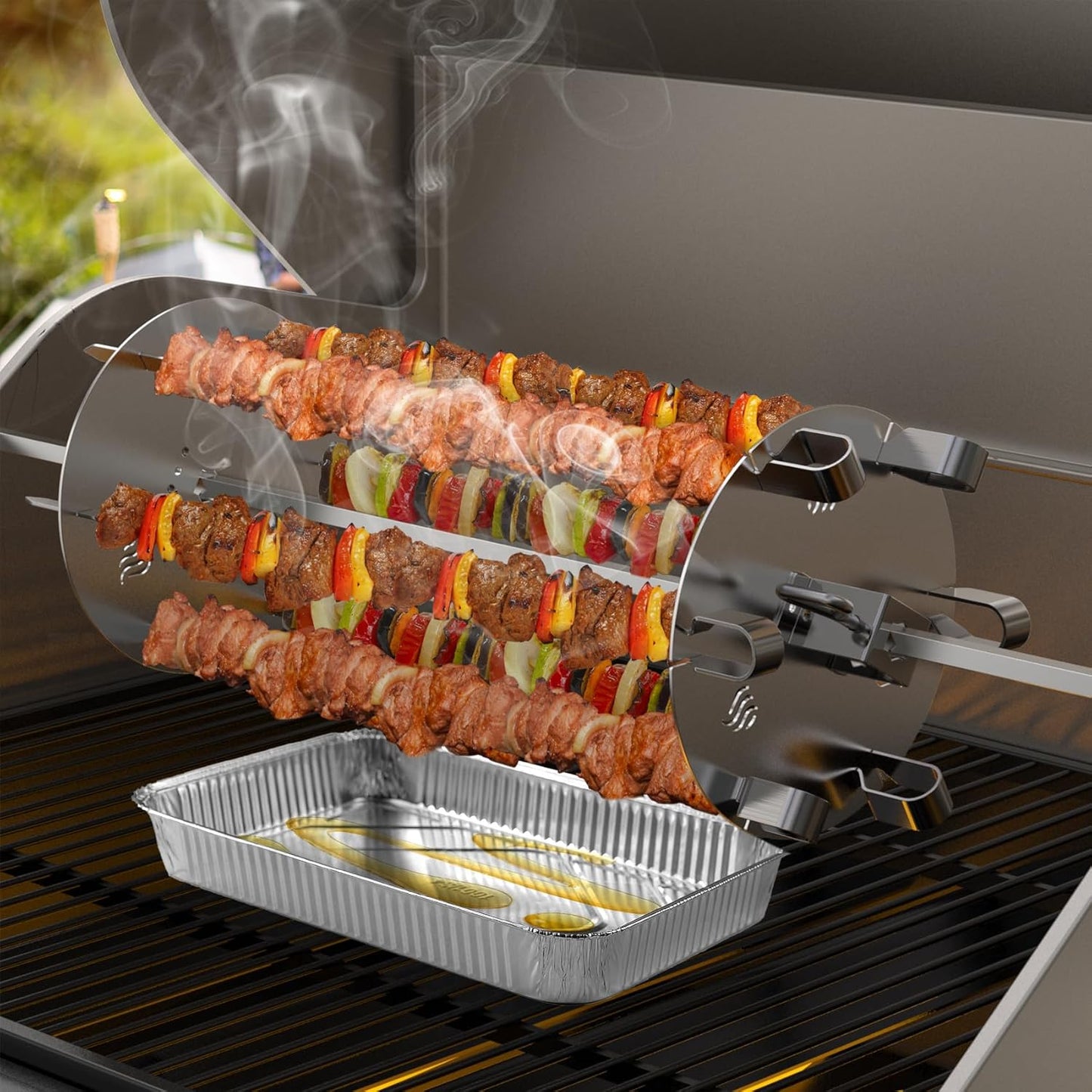 Universal Grillspiess-Set mit 6 Rotisserie-Nadeln