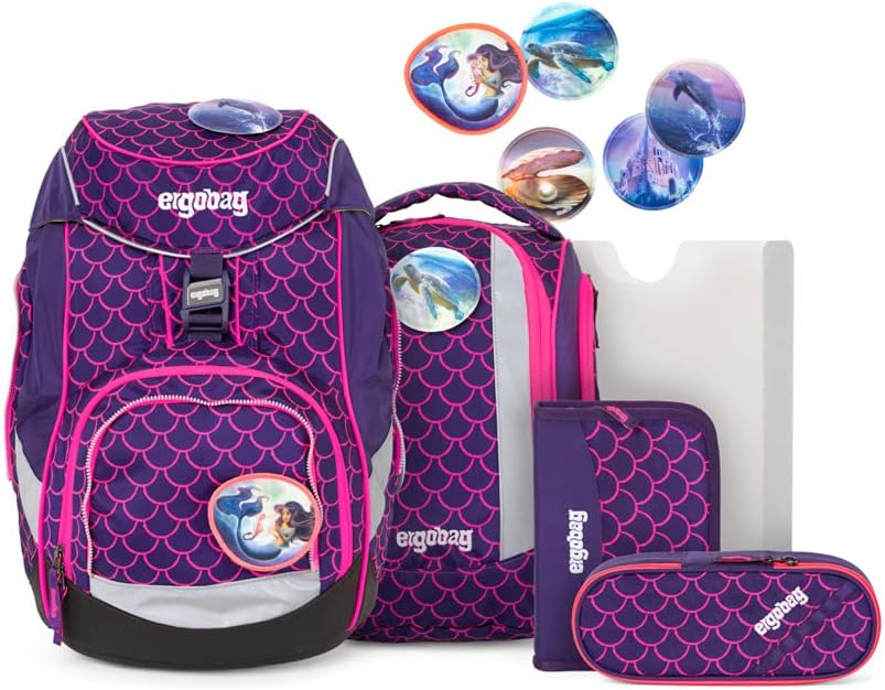 Schulrucksack-Set, 20 Lang Pinke Wellen