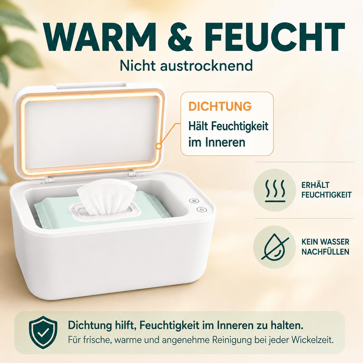 Calor Feuchttücherbox mit 3 Heizstufen, Neue Variante
