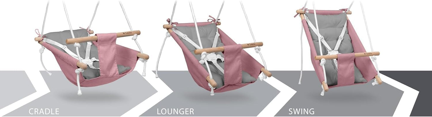3in1 Babyschaukel Hop 40, Mitwachsend bis 36 kg, Rosa