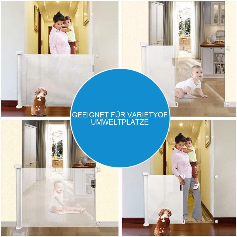 Ausziehbares Treppenschutzgitter, 140cm/weiss