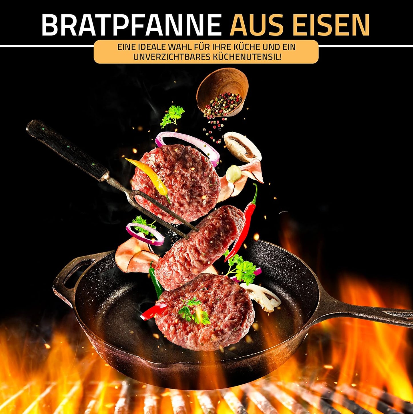 Gusseisenpfanne, 32 cm Black