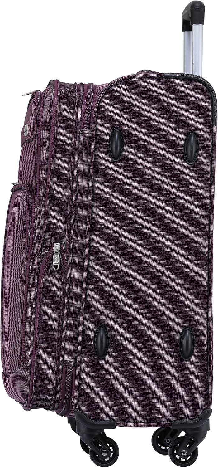 Leichter Stoffkoffer mit Dehnungsfuge für Handgepäck, Lila M-Handgepäck-54cm