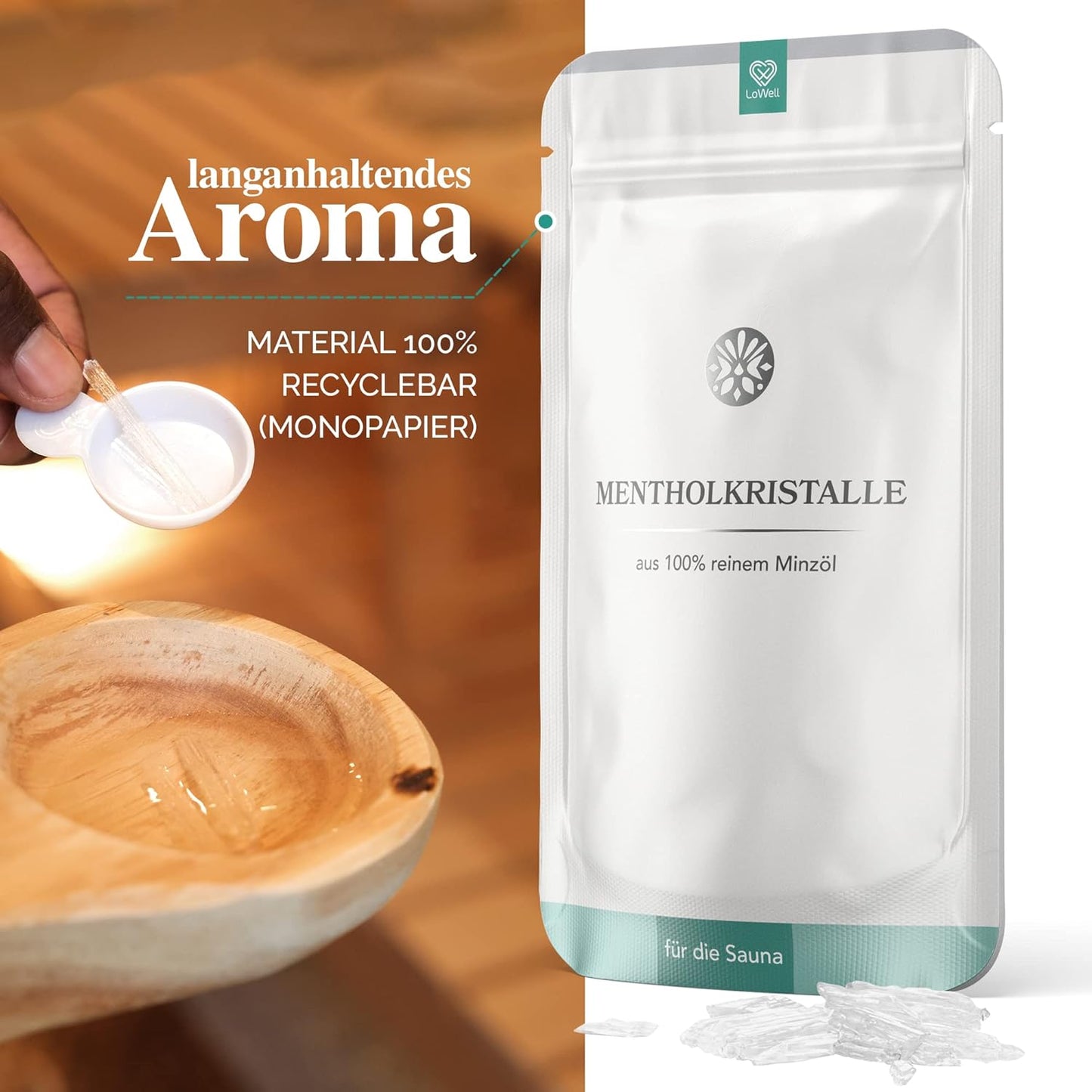 Mentholkristalle für Sauna-Aufgüsse, Nachfüllbeutel 200 g (1er Pack)